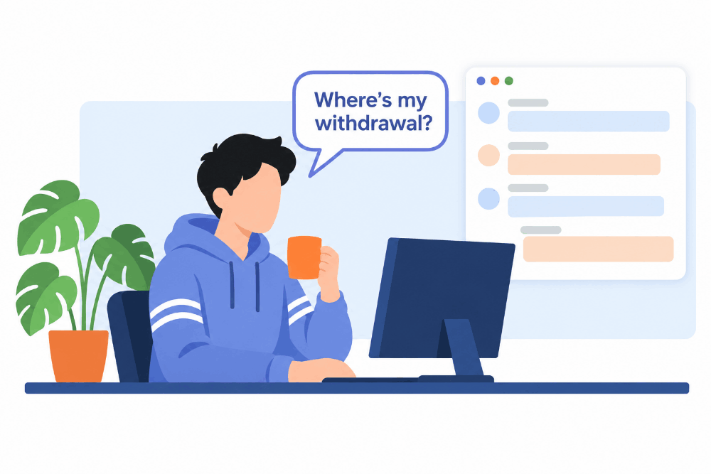 Agentic Forex CRM chat assistant answering a trader inside the Trader's Room